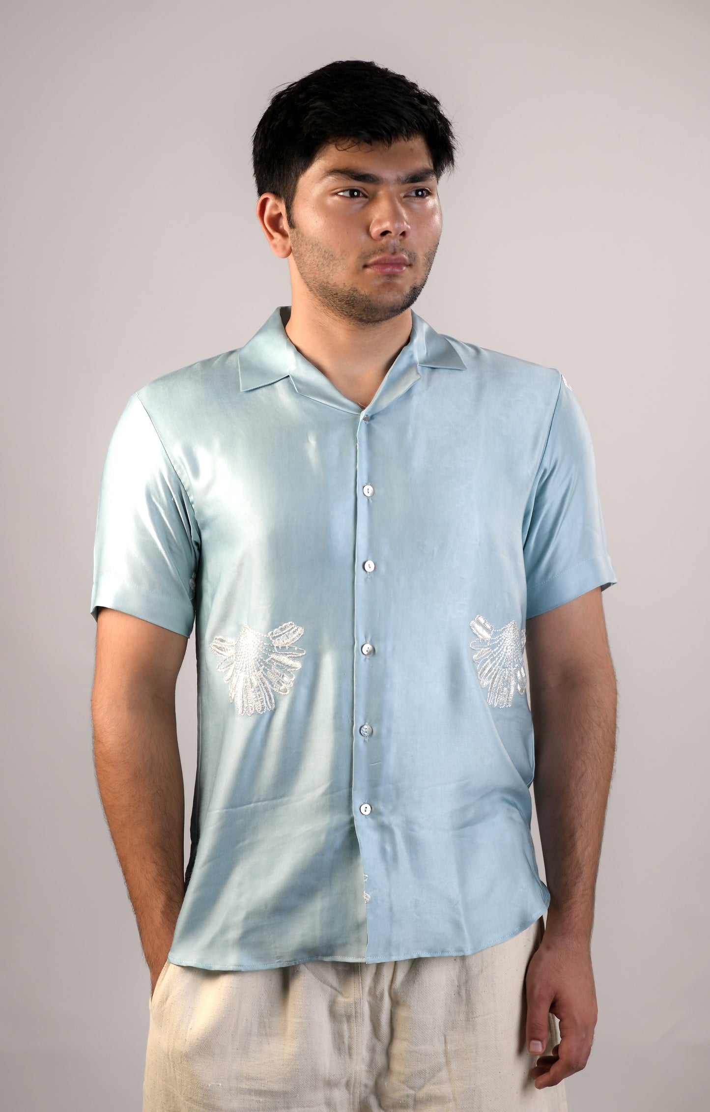 Palm | Powder Blue | Unisex Lounge Shirt