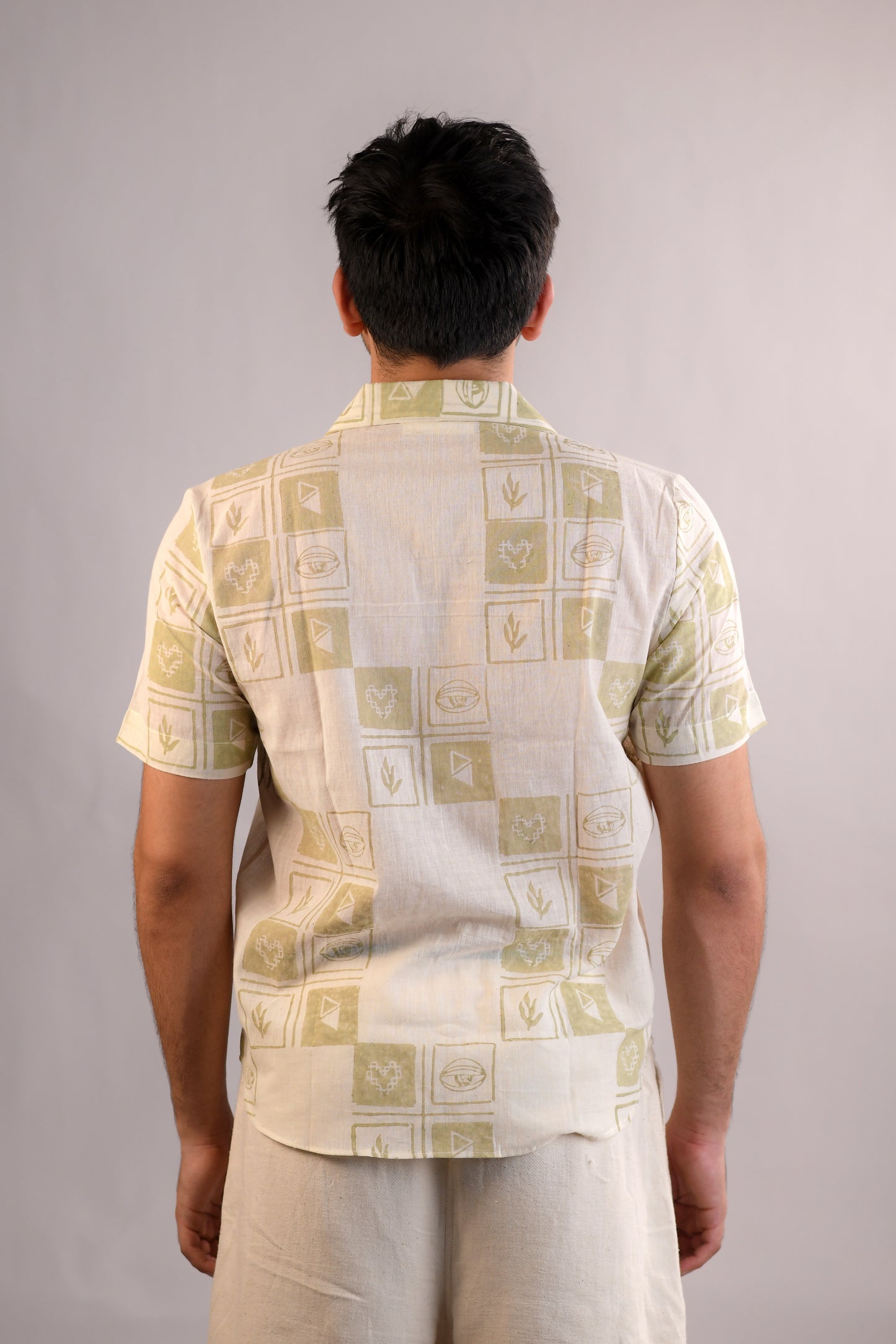 Block Printed Shirt | Coterie Checks | Lime Green