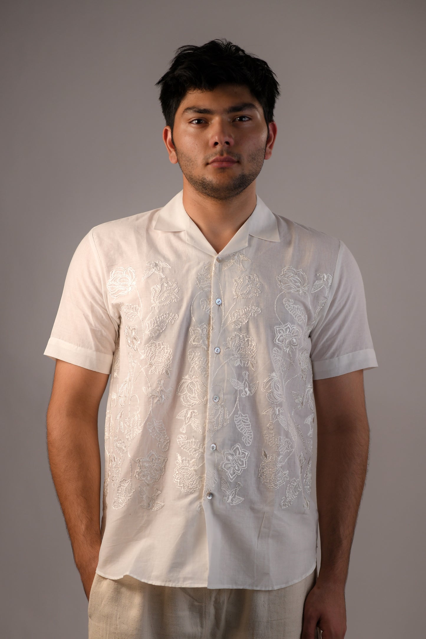 Chintz Shirt | White | Embroidered