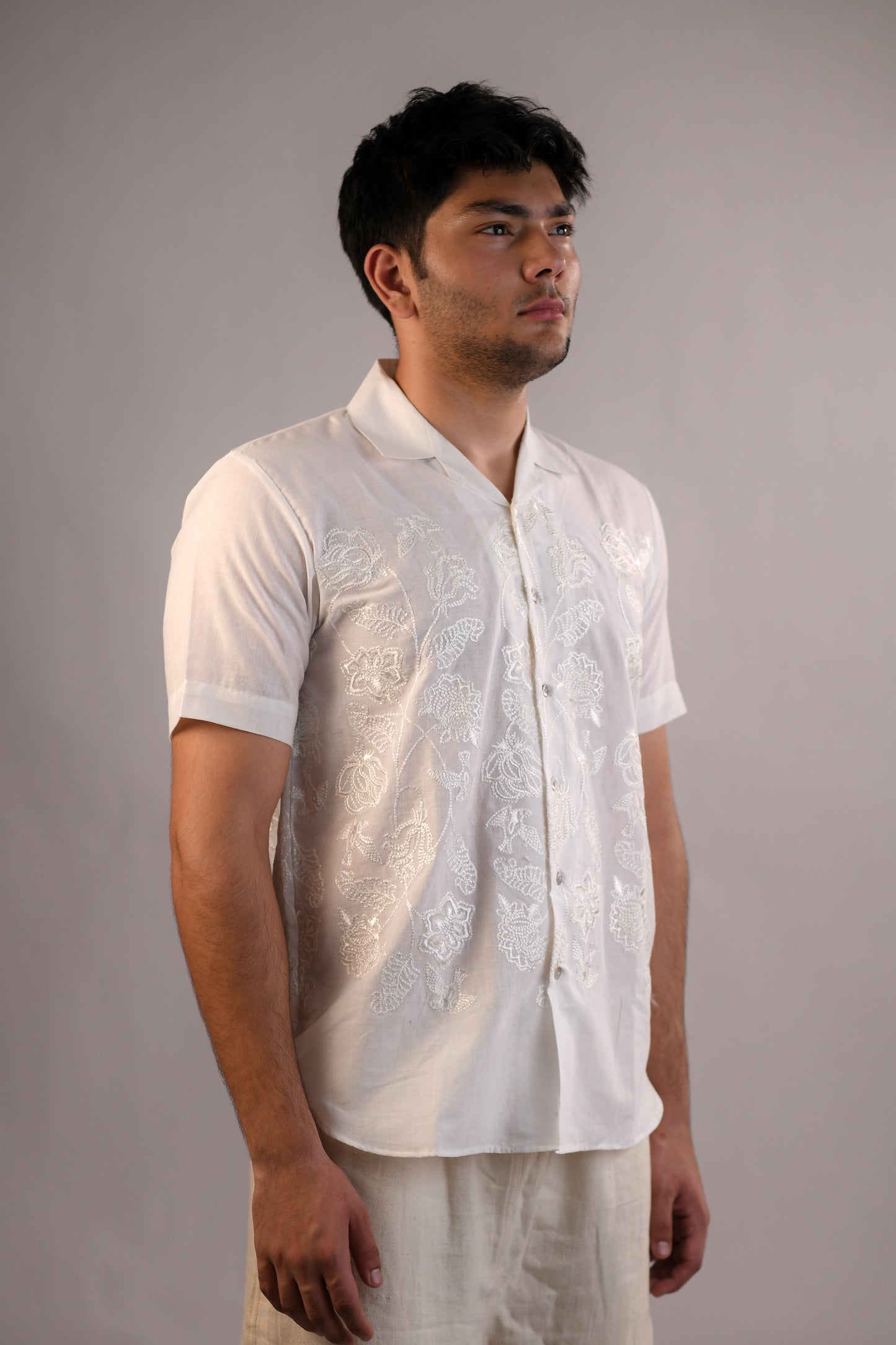 Chintz Shirt | White | Embroidered