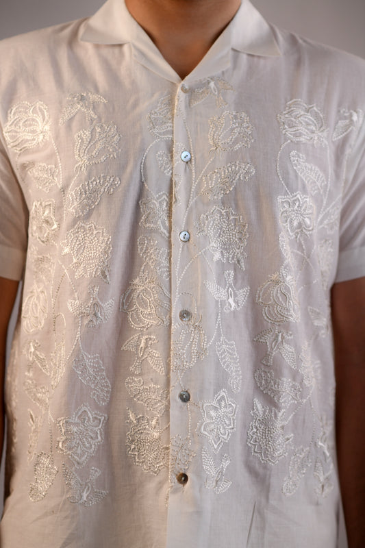 Chintz Shirt | White | Embroidered