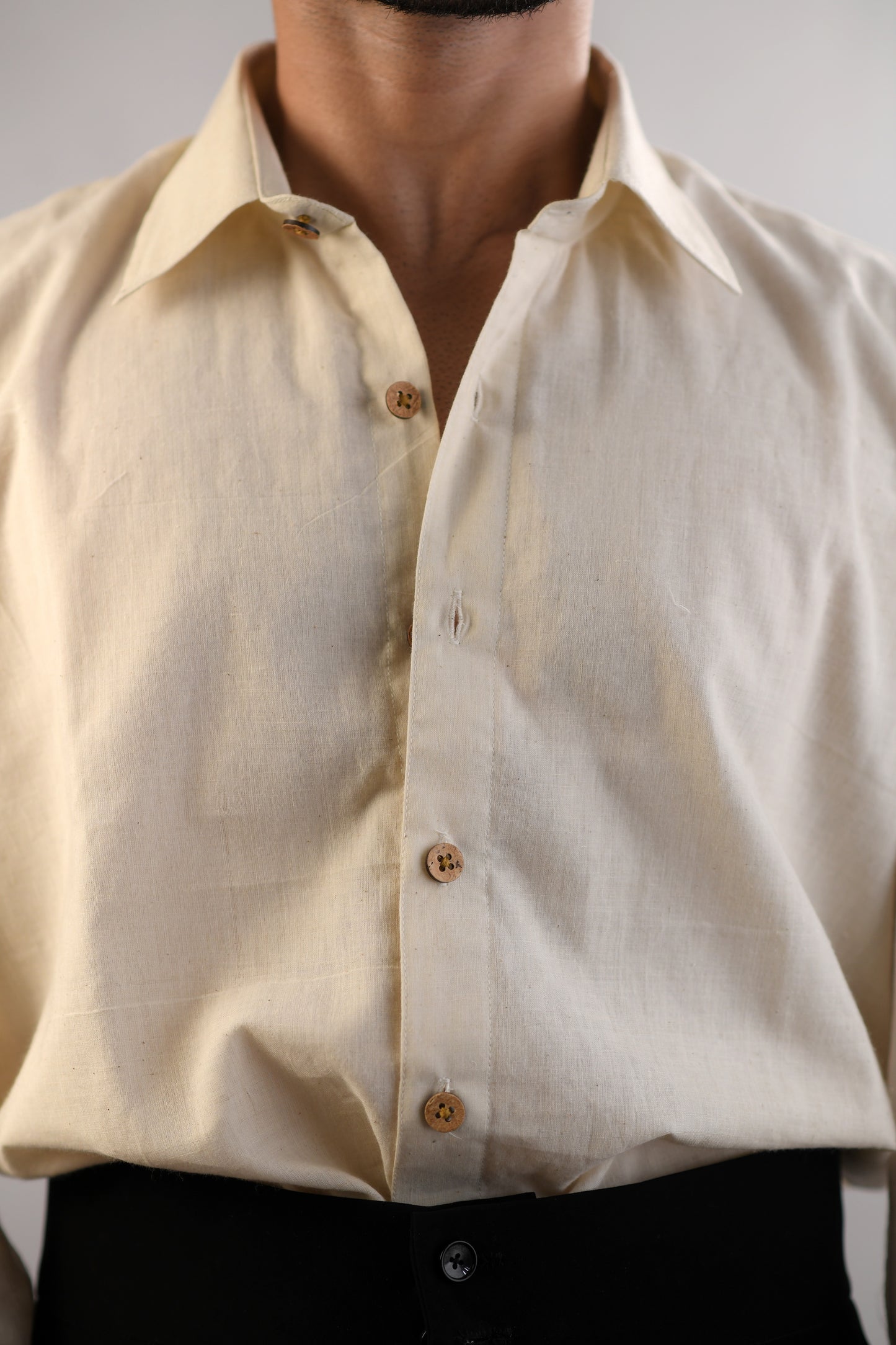 The Bridgerton-Inspired Men's Shirt | Handloom Cotton | Greige White