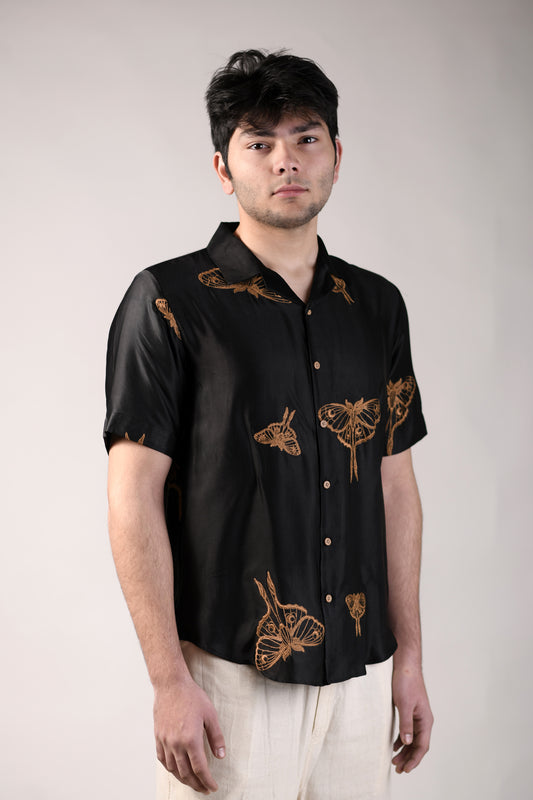 Lunar Moth| Black | Unisex Lounge Shirt