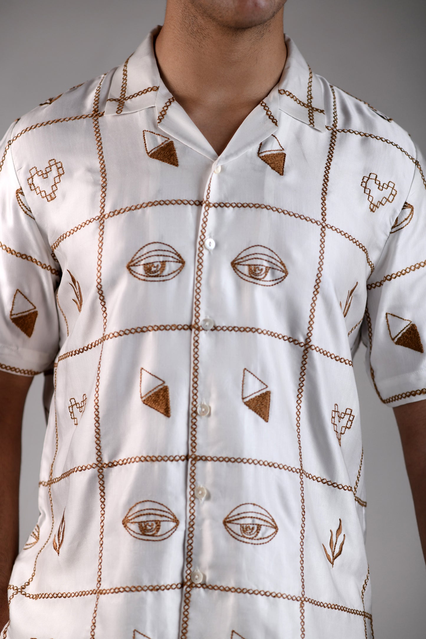 Coterie Checks | White | Unisex Lounge Shirt