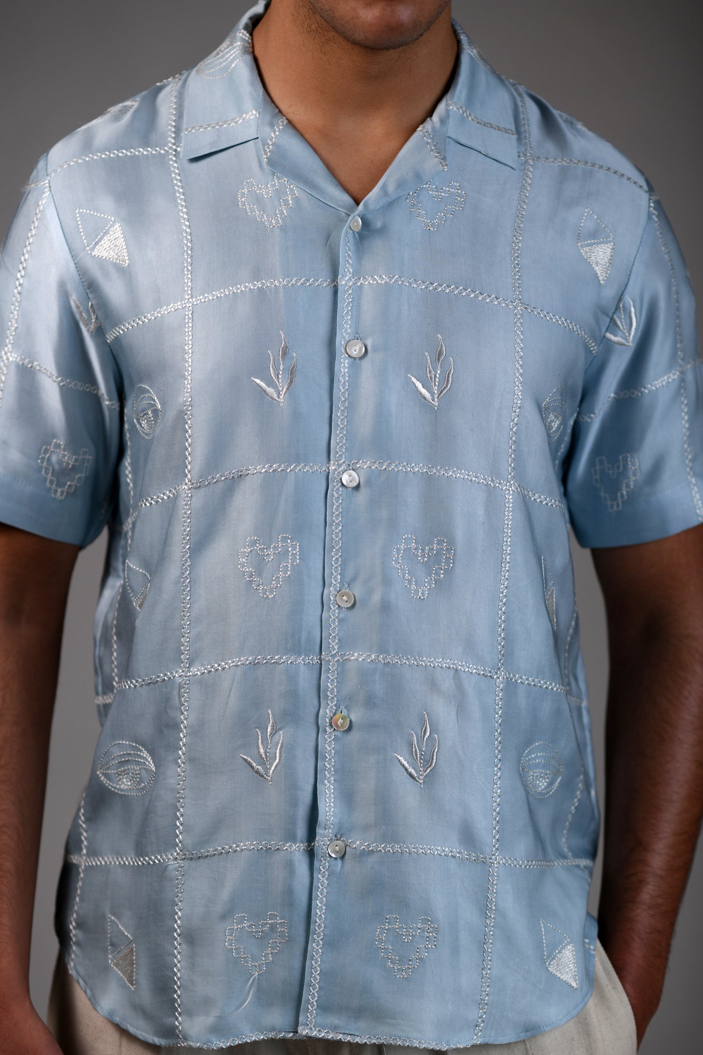 Coterie Checks | Powder Blue | Unisex Lounge Shirt