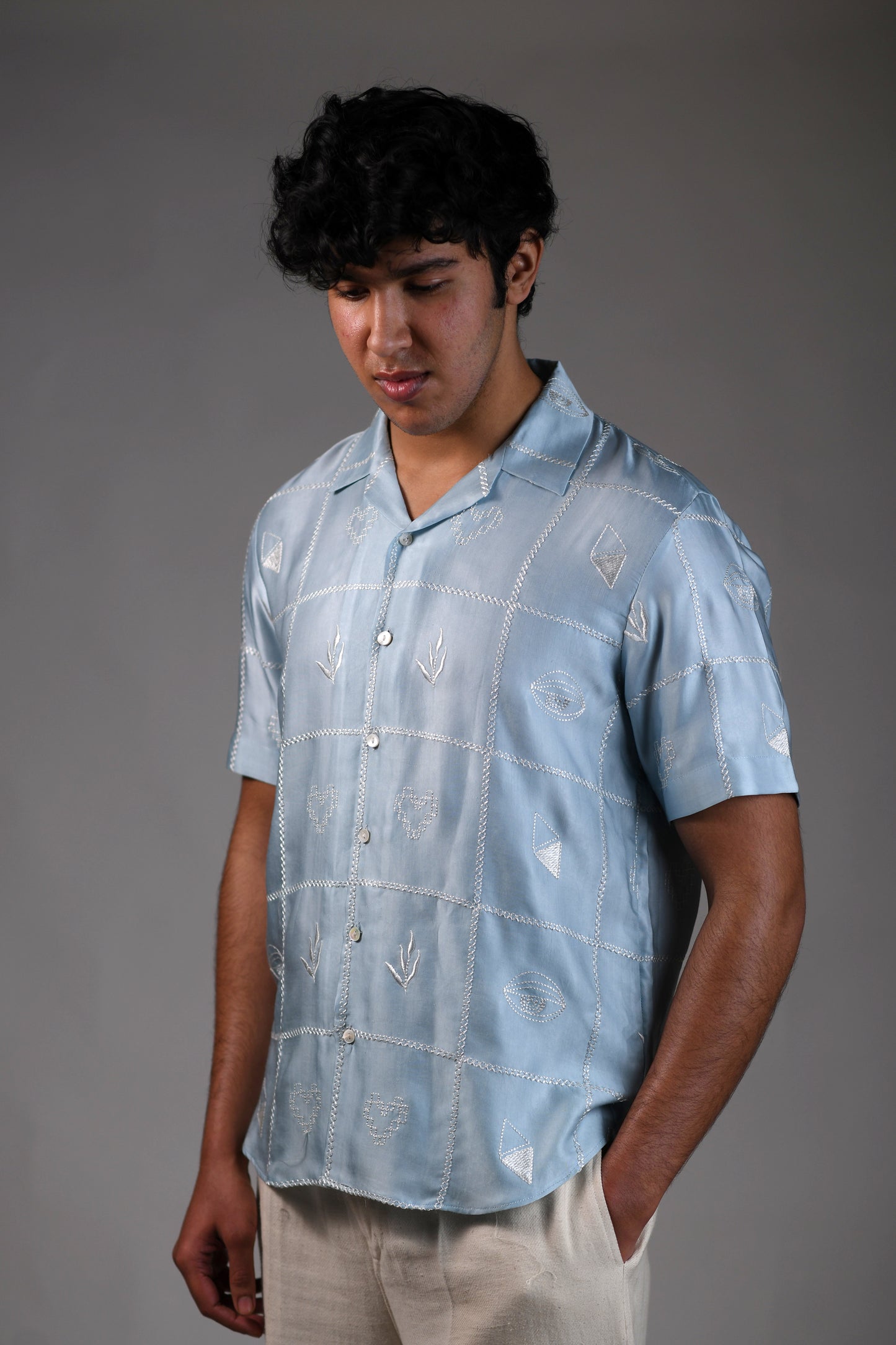 Coterie Checks | Powder Blue | Unisex Lounge Shirt